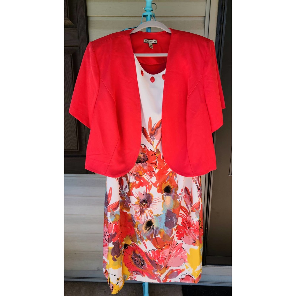Maya Brooke Plus Size 22W Dress and jacket 2 piece set